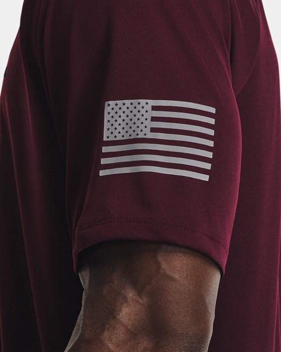 Men's UA Tech™ Freedom Short Sleeve T-Shirt, Maroon, pdpMainDesktop image number 3